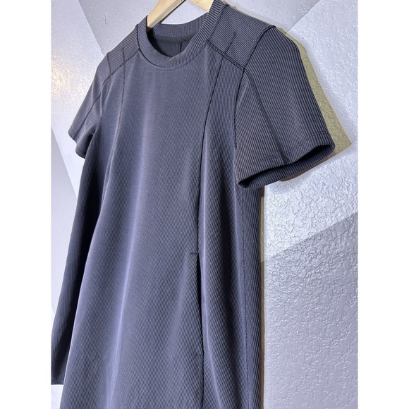 Lululemon Ribbed Softstreme T-Shirt Dress Black Short Sleeve Size 0 - MSRP $99 - Picture 5 of 11